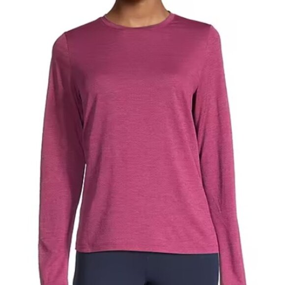 Xersion Womens Crew Neck Long Sleeve T-Shirt XL Brilliant Fuchsia - Picture 2 of 3